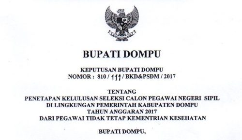 Pengumuman CPNS PTT Kab Dompu