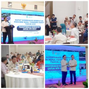 BUPATI DOMPU PAPARKAN PROGRAM KESEHATAN DI HADAPAN MENTERI PADA RAKOR PROVINSI NTB 2025