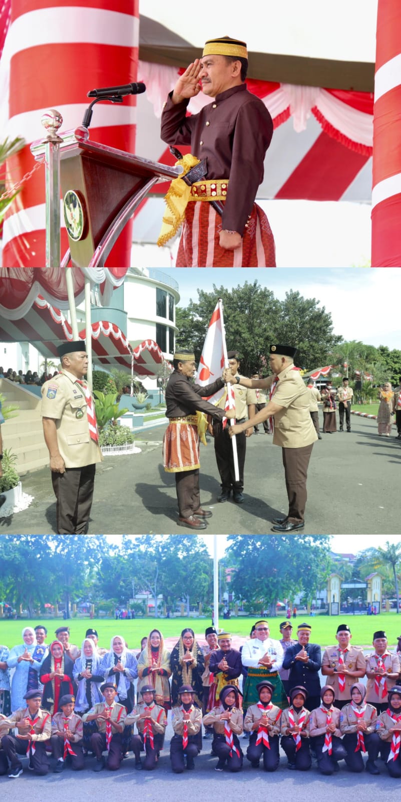 Peringati HUT ke-67 NTB, Wakil Bupati Dompu Pimpin Upacara dan Lepas Kontingen Pramuka Dompu ke Jamda IX NTB