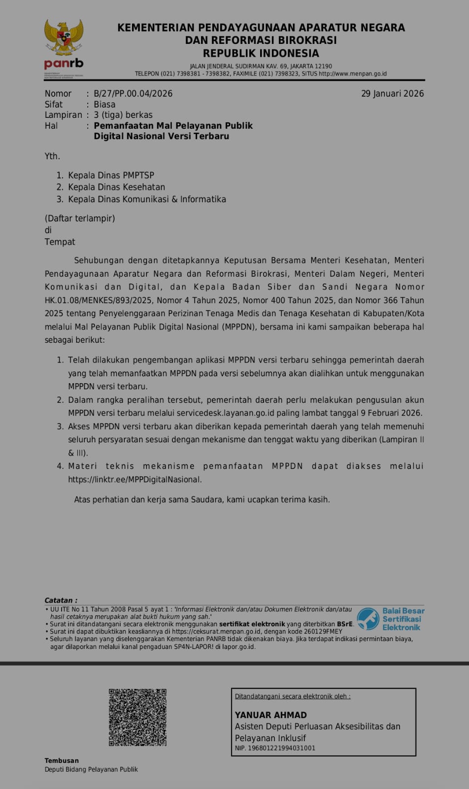 Pemkab Dompu Masuk Daftar Penerima Pemanfaatan MPP Digital Nasional Versi Terbaru