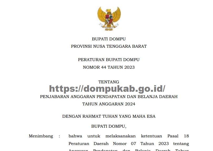 PERBUB APBD MURNI TAHUN 2024