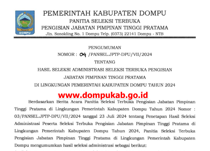 seleksi administrasi jpt 2024